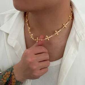 Men's Cross Pendant Alloy Necklace