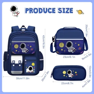 Astronaut Themed School Backpack Set for Boys