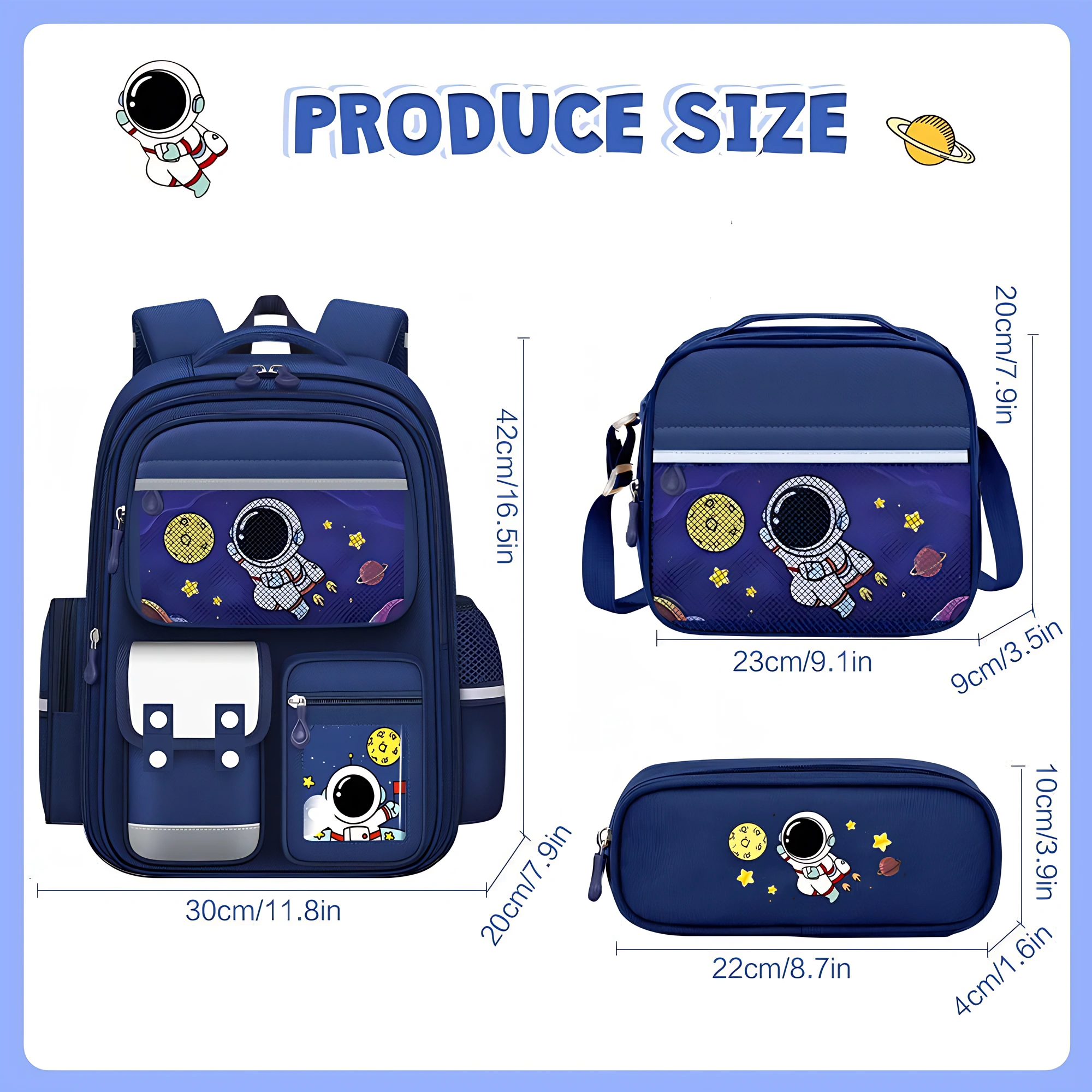 Boys Astronaut Ergonomic School Backpack