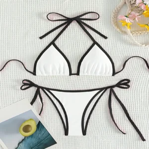 Color-matched swimming suit for women, two-piece bikini set