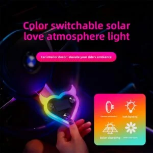Solar-Powered Colorful Car Interior Love Lamp