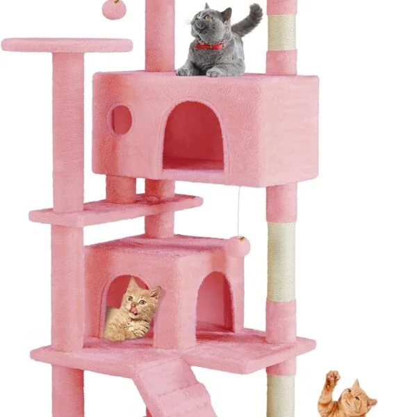 54-Inch Multi-Level Cat Tree with Sisal Scratching Post