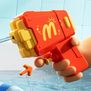 Hamburgers, fries, toy water gun
