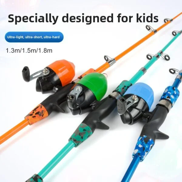 Kids Fishing Rod Set Beginner Compact Carbon Fiber