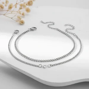 Geometric Heart Couple Bracelet Set