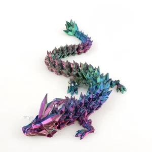 3D-Printed Crystal Chinese Dragon Figurine