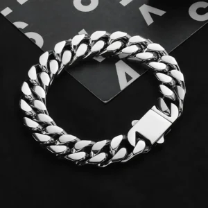 Men's Titanium Steel Geometric Buckle Bracelet