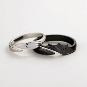 Devil Angel Couple Open Ring Set
