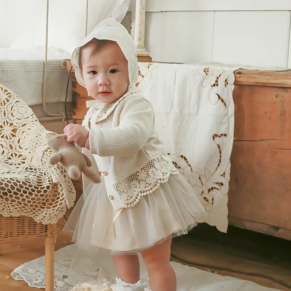 Korean Style Girls’ Baby Infant Lace Air-conditioning Shirt ins Casual Sun-protective Clothing Cardigan Jacket All-match Cardigan