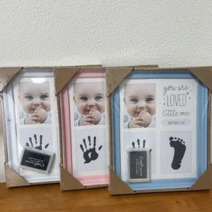 Baby Handprint and Footprint Clay Photo Frame