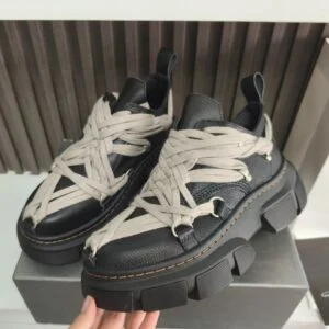 Genuine Leather Men’s Casual Shoes with Thick Sole