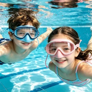 Childrens Anti-Fog Swimming Goggles with Nose Protection