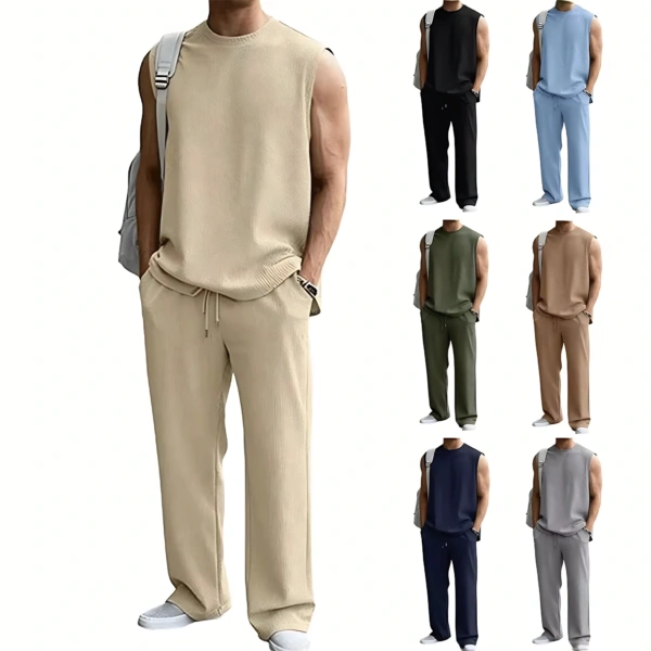 Men’s threaded vest and trousers set