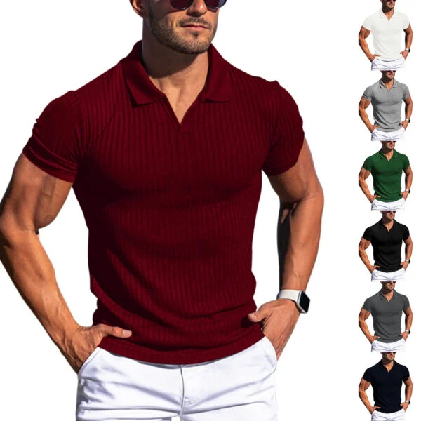 Men’s T-shirts with lapel and V-neck