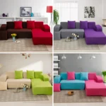 Solid Corner Sofa Covers Couch Slipcovers Elastica Material