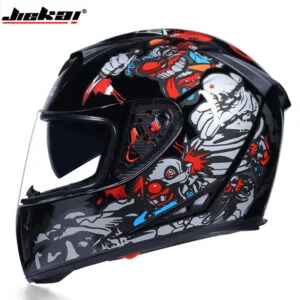 Full-Face Motorcycle Helmet with Dual Lens and Anti-Fog