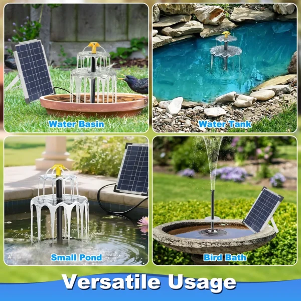 3tier Solar Bird Bath Fountain Powered Water Light
