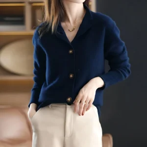 Women’s Knit Sweater – New Autumn/Winter Vintage-Style Cardigan, Relaxed-Fit Outerwear
