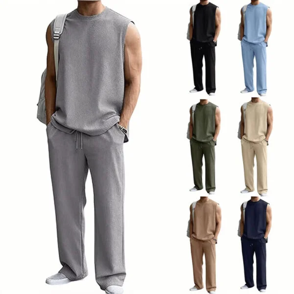 Men’s threaded vest and trousers set