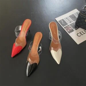 Heart-Shaped Transparent High-Heel Shoes
