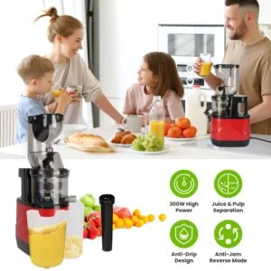 Cold Press Juicer Machine 300W Electric Slow Masticating Jui