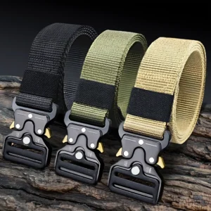 Men's Tactical Canvas Belt with Automatic Buckle