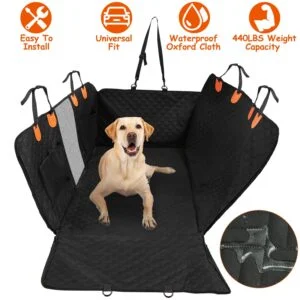 Dog Car Back Seat Cover with Zipper Mesh Window Storage Bags Bag