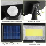 Solar Powered Wall Lights Outdoor LED Beads Motion Sensor La
