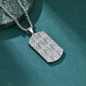 Men’s Titanium Steel Leaf Pattern Necklace