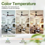 52″ Wooden Ceiling Fans with Lighted Remote Control