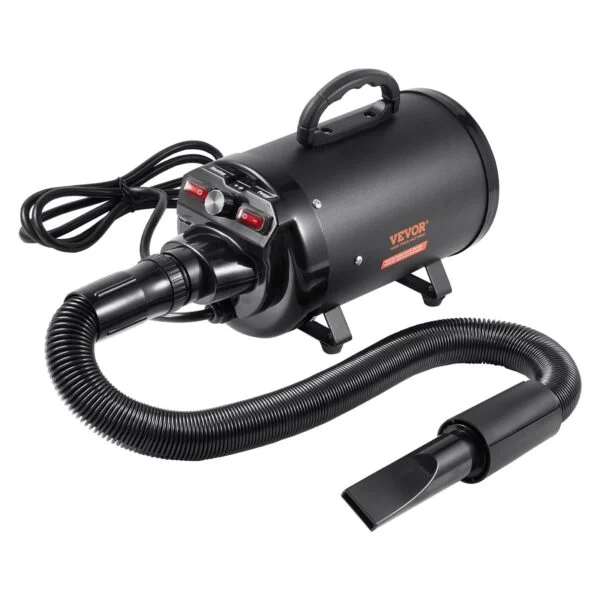 Dog Dryer, 2800W/4.3HP Dog Blow Dryer, Pet Grooming Dryer With Adjustable Speed And Temperature Control, Pet Hair Dryer With 4 Nozzles And Extendable Hose, Black