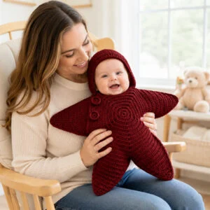 Knitted Fleece Baby Sleeping Bag and Swaddle