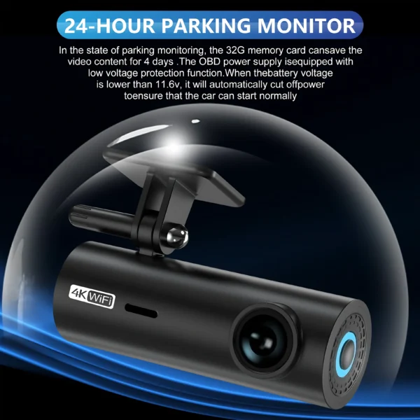 4K Hidden Dual-Lens Car Dash Camera