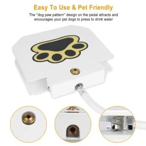 1Pc Dog Water Fountain Outdoor Dog Pet Water Dispenser Step-on Activated Sprinkler With Interactive Paw Pedal Valve For Drinking Water