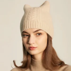 Women’s Cashmere Knitted Cat Ear Hat