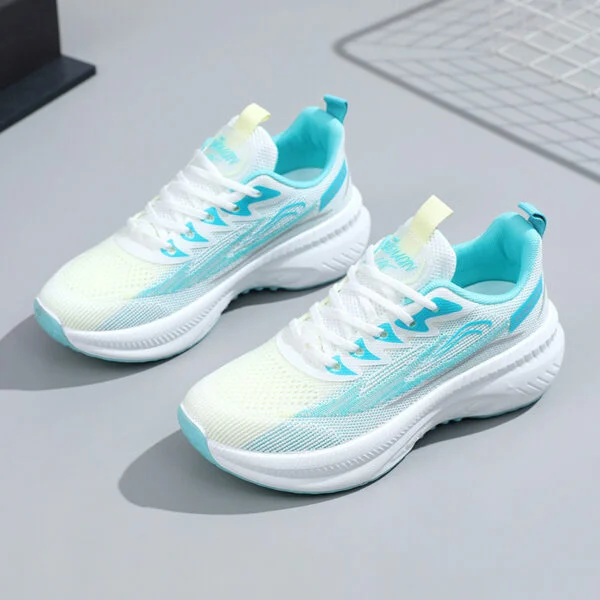 Womens Thick Sole Breathable Running Shoes Casual Lace Up Sports Sneakers