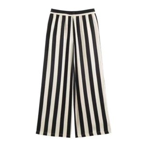 Striped Wide-leg Pants