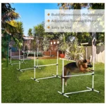 4-piece Dog Agility Training Equipment with Height-adjustabl
