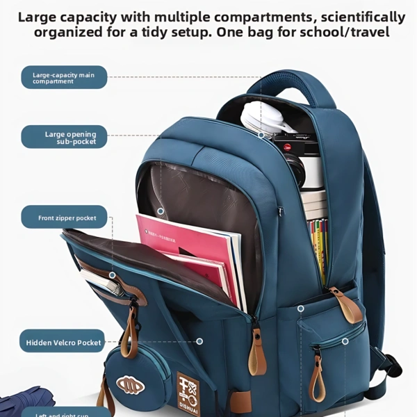 Ergonomic School Backpack with Spine Protection