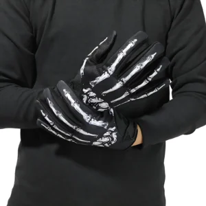 Winter Touchscreen Cycling Gloves with Skull Rose Design