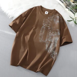 Men's Round Neck Printed Short Sleeve T-shirt