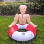 Inflatable Muscle Man Swimming Ring with Backrest