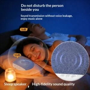 Ultra-Thin White Noise Bluetooth Speaker for Pillow – Wireless Sleep Aid Device with Soothing Sounds for Bedtime Relaxation