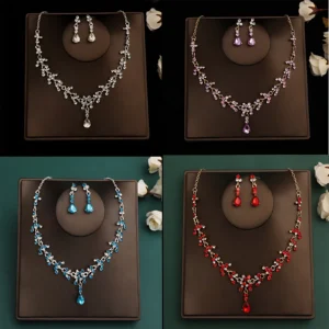 Korean Bride Necklace Earrings Two-piece Decorations Wedding