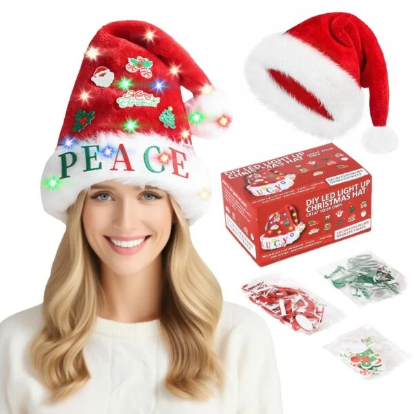 DIY LED Santa Hat - A Creative And Unique Design That Enhances The Festive Atmosphere. A Must-have For Holiday Outfits, A