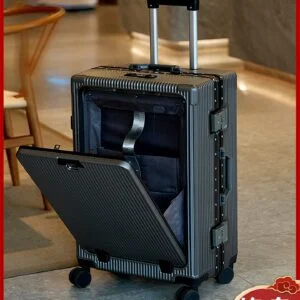 Alloy-Frame Travel Luggage with USB Port