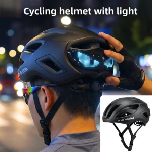 Mountain Road Bike Helmet with Warning Light for Cycling Saf