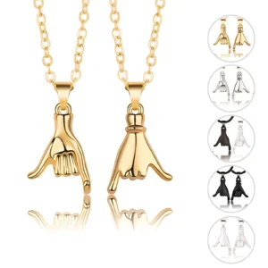 Geometric Hook Couple Pendant Necklace