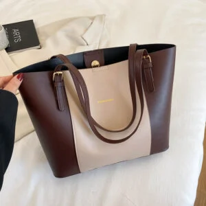 Large PU Leather Bucket Tote Bag