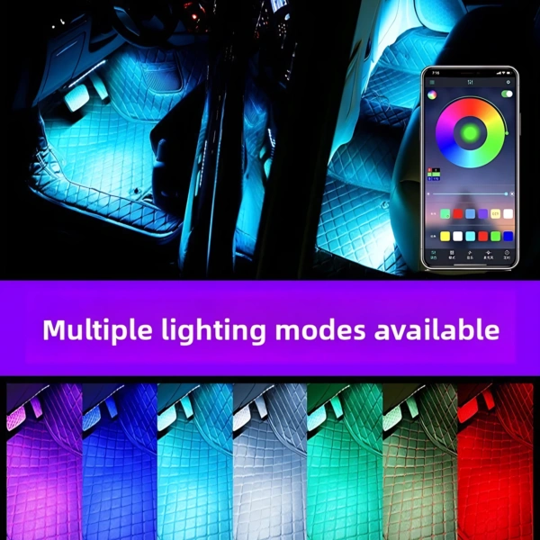 USB Car Interior Ambient Lighting with Music Sync